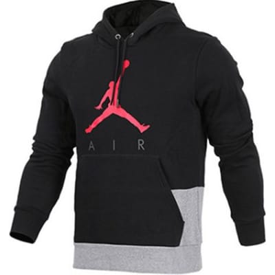 Sweat à capuche en polaire à blocs de couleurs avec imprimé logo Air Jordan pour homme Noir 942776-010 L black