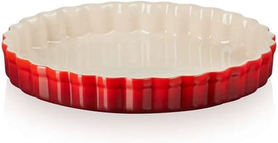 Geribbelde Ø 24 cm Vlaai- en Taartvorm van Steengoed voor Oven en Vaatwasser