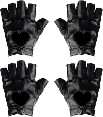 Zwarte Vingerloze Leren Handschoenen voor Dames - Cosplay Accessoires, Punk en Biker Stijl, Perfect voor Rock en Hip Hop
