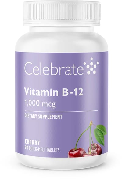 Celebrate Vitamine B12 1000 mcg + 200 mcg foliumzuur – 90 smelttabletten