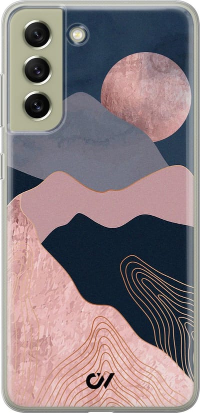 Hoesje geschikt voor Samsung Galaxy S21 FE hoesje - Landscape Rosegold - - Roze - - Casevibes