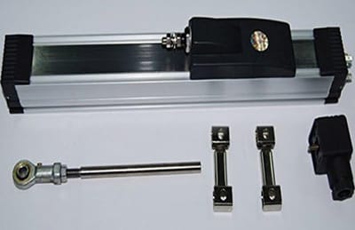 Lineaire Sensor - Elektronische Liniaal - Positie Meten - Geanodiseerde Aluminium Behuizing - 125mm Slag - Zilver