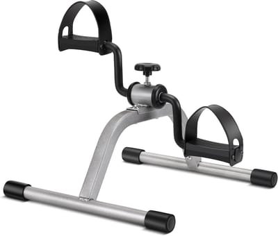 Pedaal Hometrainer - Mini Fiets - Beperkte Mobiliteit - Verstelbare Weerstand - Compact Formaat - Grijs