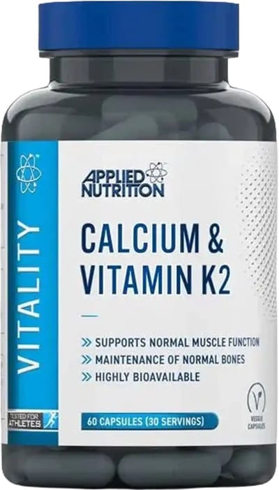 Applied Nutrition Calcium & Vitamin K2 – 60 vegetarische capsules – bot‑ & spierondersteuning - Halal