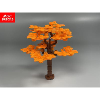 MOC Blokken Esdoornblad Plant Bos Meer Bosboom Rivieren Natuurlijk Landschap Vier Seizoenen Stad Huis Decoraties Bouwstenen Speelgoed