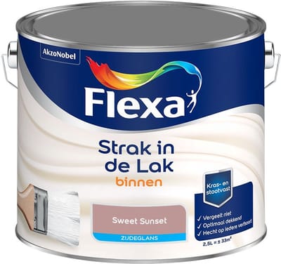 Flexa - Strak In De Lak Binnenlak Zijdeglans - Sweet Sunset - Mengverf - 2,5 L