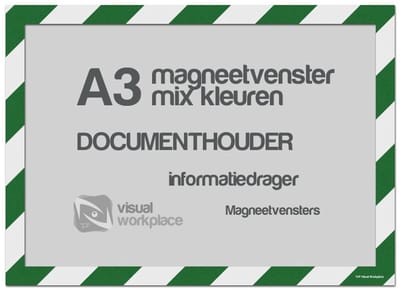 Magneetvenster A3 (mix kleuren) - Groen/Wit