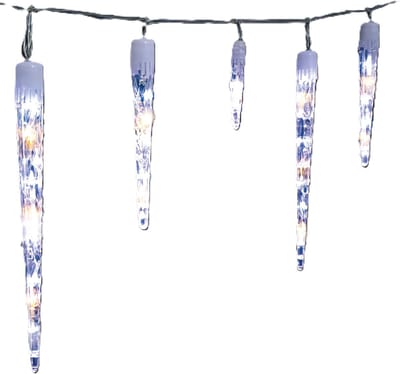 Feeric Lights Ijspegel lichtsnoer - 10 ijspegels - 63 leds - helder en warm wit - 140 cm