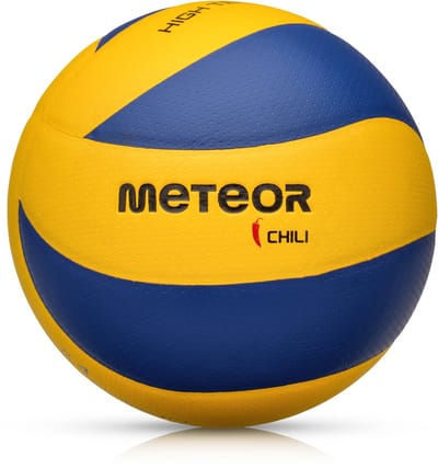 Meteor - Volleybal Chili PU - Maat 5 - Geel/Blauw - Zacht - Duurzaam - Voor training en recreatie
