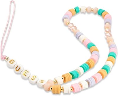 Guess Heishi Beads Serie - Telefoonkoord - Roze - Unieke Design - Heishi Kralen