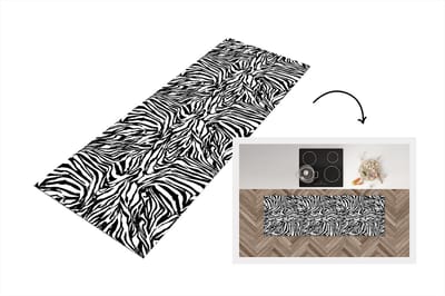 Keukenloper - Loper keuken - Patroon - Zebra - Vacht - 150x50 cm - Keukenloper vinyl