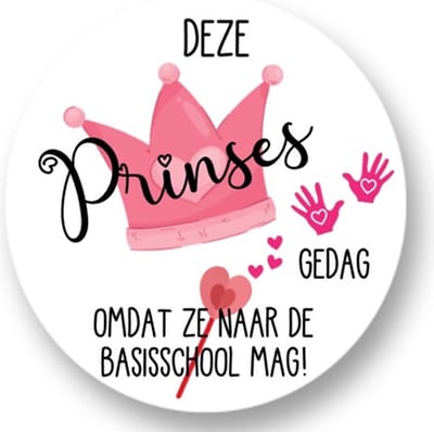 20x Traktatie stickers Prinses Afscheid - Verjaardag stickers - Afscheid opvang - Sluitstickers - Kinderfeest Traktatie - Uitdelen - Uitdeeltraktatie - Wensetiket - Rond - 40mm - Glossy sticker
