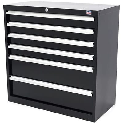 HBM 6 Laden Profi Gereedschapskast 90 x 45 x 90 cm zwart
