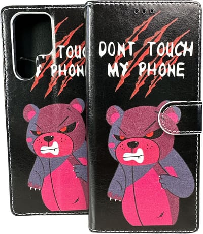 Portemonnee Book Case Hoesje Geschikt voor: Samsung Galaxy S22 Ultra - Don't Touch My Phone Print