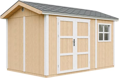 Timbela M914A-HARVEST HONEY - LP SmartSide Tuinhuis op houtbasis - 8,68 m² - 250x412xH252 cm - met vloer en verf
