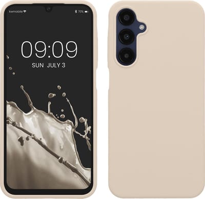 kwmobile telefoonhoesje geschikt voor Samsung Galaxy A25 - Hoesje met siliconen coating - Smartphone case in mat crème