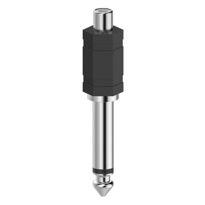 Hama 00205188 Cinch / Jackplug Audio Adapter [1x Cinch-koppeling - 1x Jackplug male 6,3 mm] Zwart