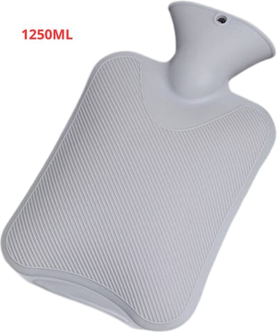 Nivard Warmtekruik - Warmwaterzak Met Hoes - Warmwaterkruik - Warmtekussen - Knuffel Kruik - Bag - Grijs - 1,25 Liter