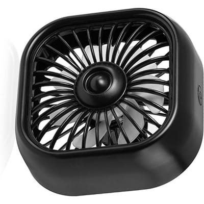 Ventilateur de montage sur grille d'aération de voiture Lumière colorée 3 vitesses de vent Faible bruit Ventilateur de refroidissement USB pour véhicules Noir noir