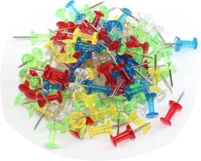 Duim Tacks Kaart Marker - Punaises Leuke Pinnen - Bulletin Board Display - Stevig Kunststof Staal - 8mm*23mm - Kleurrijk