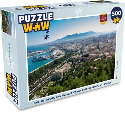 Puzzel Een luchtfoto van Málaga vanaf een uitkijkpunt Spanje - Legpuzzel - Puzzel 500 stukjes