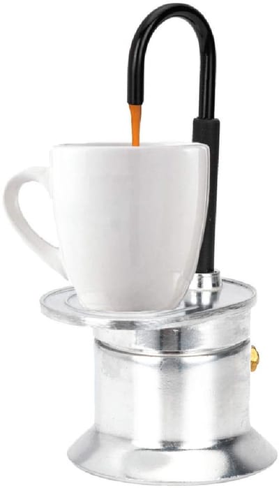 Dailygoods- Mokkapot Aluminium - Koffiezetapparaat 1 Kop 50 Ml - Lichtgewicht - Draagbaar - Geschikt voor Kookplaat - Snel Koffiezetten in 90 Seconden