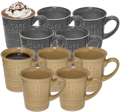 Secret de gourmet Koffiemokken - 10x stuks - 200 ml - kleuren gemixt