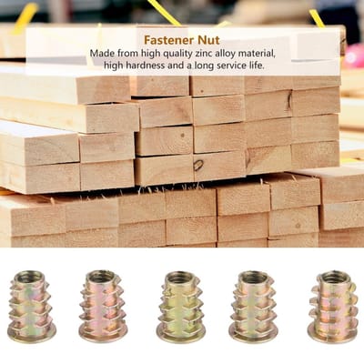 50 stuks M6 zinklegering binnenzeskantmoeren voor houten meubels (M6*15)