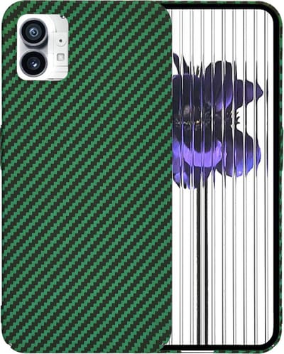 Hoesje geschikt voor Nothing Phone (1) - Techsuit Carbonite FiberShell Carbon Back Cover - Groen