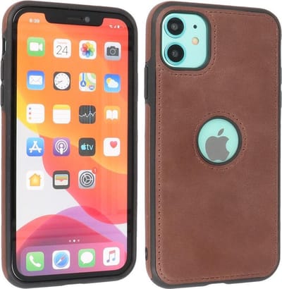 BAOHU - Lederen Hoesje Backcover - Geschikt voor iPhone 11 - Mocca