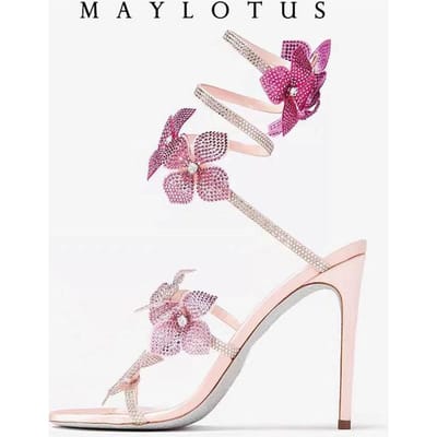 Dames Nieuwe Schitterende Kristallen Zomerschoenen Kwastje Kristallen Schoenen Sexy Banketfeest Dubbele Stiletto Dames Grote Sandalen 38 white