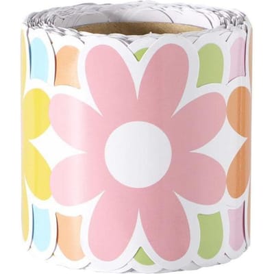 Gekleurde Posterrandstickers Bloemen DIY Golvende Rand Papier Waterdicht Zwart Bord Decoratieve Stickers
