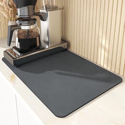 Afdruipmat Servies - Droogmat Keuken - Vaat Drogen - Absorberend Sneldrogend - 30 x 40 cm - Zwart