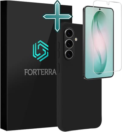 Hoesje Met Screenprotector - Geschikt voor Samsung Galaxy S26 - Sterk & Shockproof - Telefoon Hoes - Back Cover - Siliconen Case - Zwart