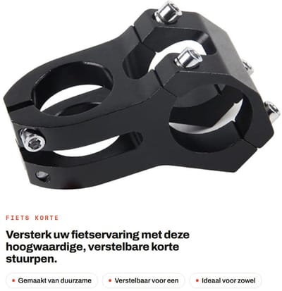 Dailygoods- Stuurpen Verstelbaar - Korte Stuurpen - 31,8 mm - Lichtgewicht - Hoogwaardige Aluminiumlegering - Duurzaam Ontwerp - Fietsstuur