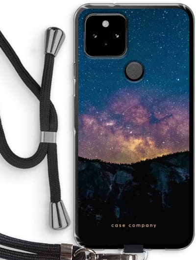 Case Company® - Hoesje met koord geschikt voor Google Pixel 5 hoesje met Koord - Travel to space - Telefoonhoesje met Zwart Koord - Bescherming aan alle Kanten en Over de Schermrand