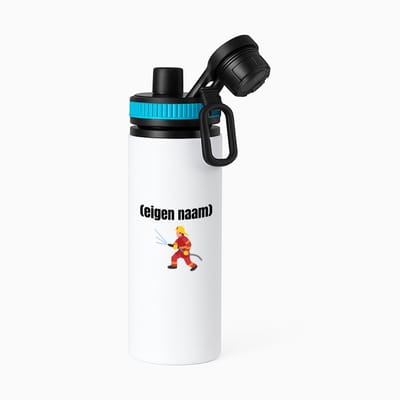 Hacebo® - brandweerman waterfles met draaidop blauw - Brandweer - iemand die werkt bij de brandweer - met eigen naam - leuk cadeau voor iemand die bij de brandweer werkt - cadeau - kado - water fles - 850ML