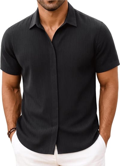 Korte Mouw Overhemden voor Mannen - Casual, Lichte en Ademende Zomer Shirts voor Strand en Vrije Tijd