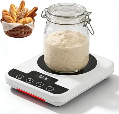 Zuurdeeg Starter Warmer - Broodbak Gereedschap - Gisting Ondersteunen - Nauwkeurige Temperatuurregeling - 15.5 x 12.5 cm - Wit