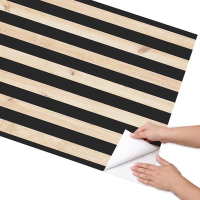 Coloray Meubel Wrap Folie - Romig Meubelfolie - 75x150 cm - Decoratiefolie Houten latten - Meubel Wrap Folie - Minimalist Meubelfolie - Plakfolie Meubels - Keuken decoratie - Achtergronden en patronen