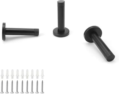 3-Pack Hoogwaardige Wanddeurstopper van 86mm RVS - Antislip Deurstoppers voor Veiligheid en Stabiliteit