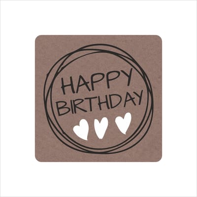 Sluitstickers - Sluitzegels - Happy Birthday - Rol Van 250 Stuks - Etiketten - Kraft