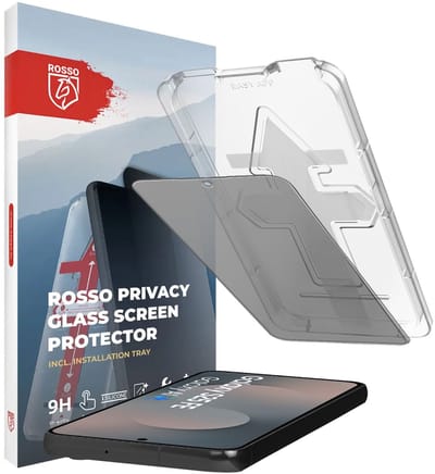 Rosso Privacy Screen Protector Geschikt voor Samsung Galaxy S25 FE - 9H Gehard Glas - Installatietray - Case Friendly Tempered Glass - Stofvrij - Eenvoudige Installatie