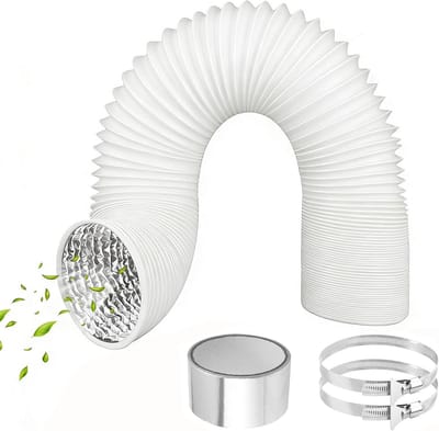 Flexibele Afzuigslang voor Wasdroger en Ventilatie 80 mm PVC Aluminium 3 Meter Inclusief Klemmen