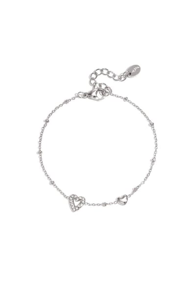 Armband met hartjes, gekleurde steentjes en stipjes - Zilveren kleur - Verkleurt niet - Cadeau - Goudlief.nl