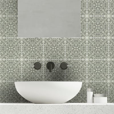 Zelfklevende tegelmuurstickers voor keuken en badkamer - 30 Aldino Azulejos cementtegelstickers - 30 stickers 15x15cm