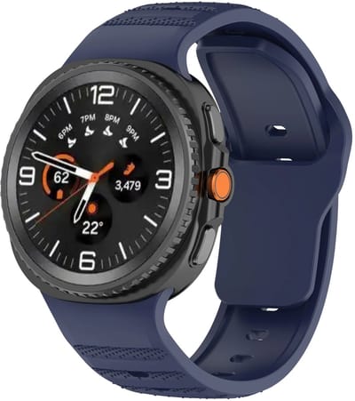 Strap-it Siliconen Outdoor bandje met druksluiting geschikt voor Samsung Galaxy Watch 9 (40/44mm) / Watch 8 (40/44mm) / 8 Classic (46mm) - donkerblauw