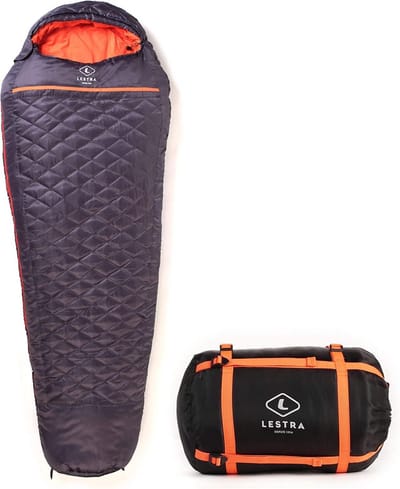 Slaapzak voor alle seizoenen - Comfort tot -5 °C - Ideaal voor Kamperen en Wandelen - Donkergrijs
