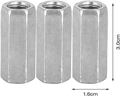 Dailygoods- Zeskantmoeren M8 x 30 - Verzinkt Koolstofstaal - 10 Stuks - Hoge Sterkte - Corrosiebestendig - Voor Industriële Bevestiging - Moeren