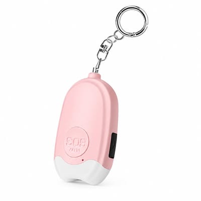 Oplaadbaar Persoonlijk Alarm voor Vrouwen - 130dB Zelfverdediging Sleutelhanger met LED Zaklamp - Noodgeluid voor Kinderen, Ouderen, Studenten, Mannen - Roze - 1 Stuk